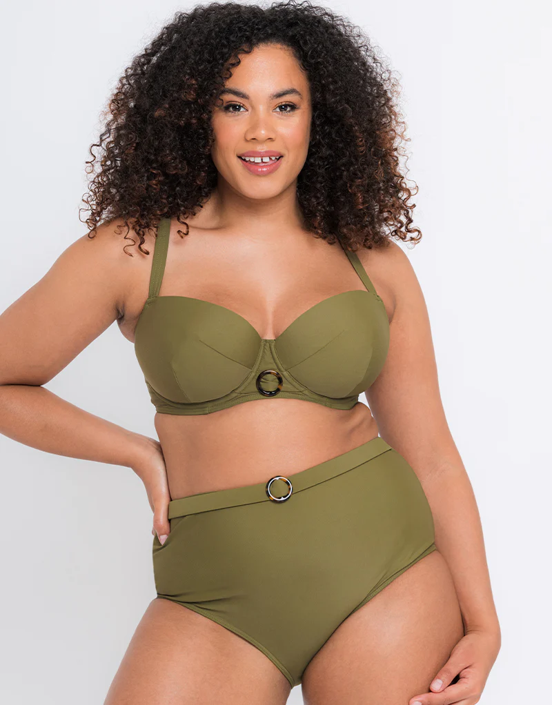 Curvy Kate Retro Sun High Waist Bikini Brief Olive - Image 3