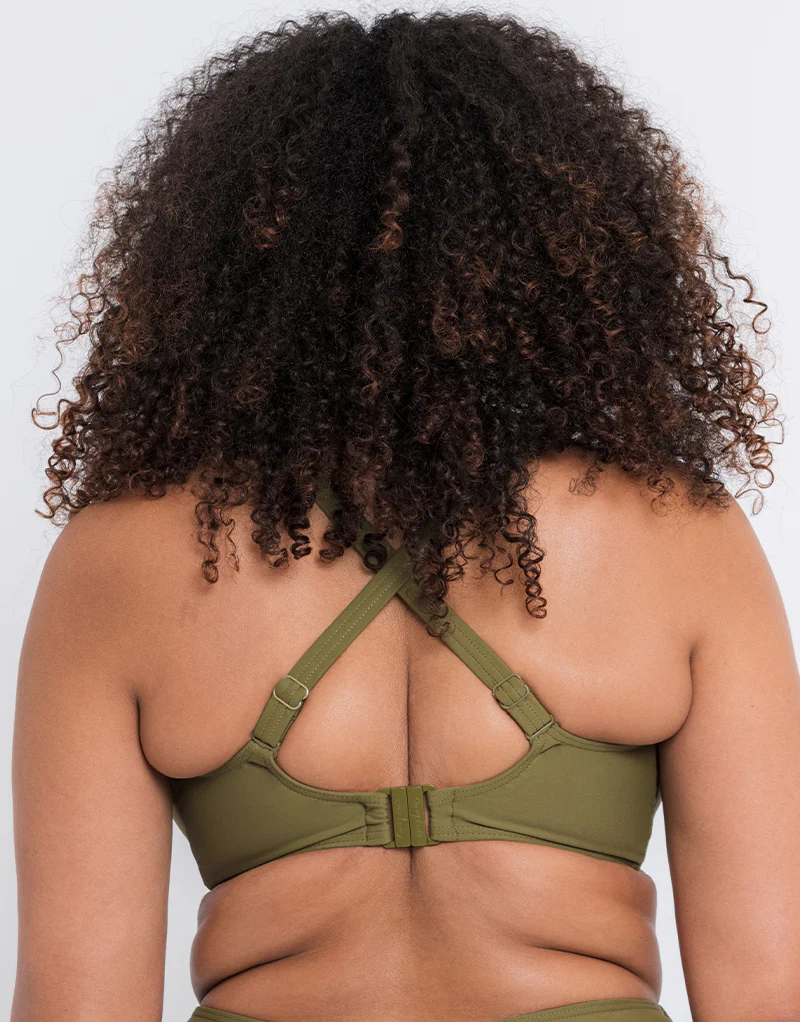 Curvy Kate Retro Sun Padded Balcony Bikini Multiway Top Olive - Image 5