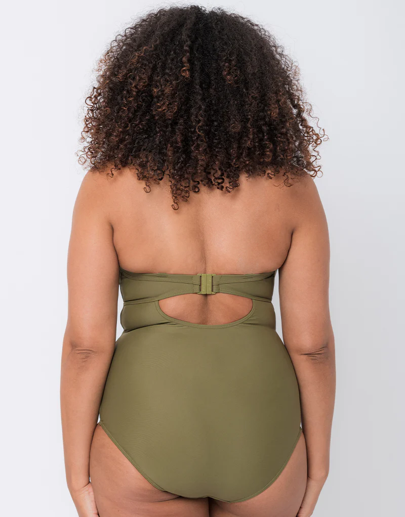 Curvy Kate Retro Sun Padded Plunge Swimsuit Olive - Image 7