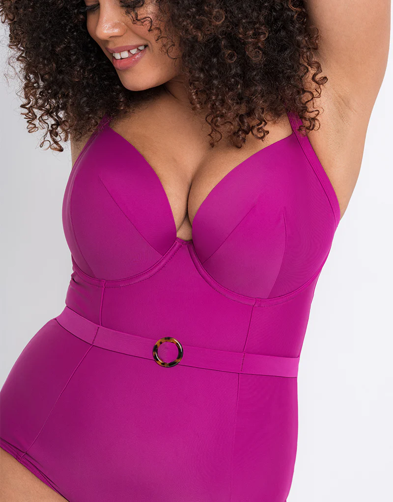 Curvy Kate Retro Sun Padded Plunge Swimsuit Orchid - Image 6
