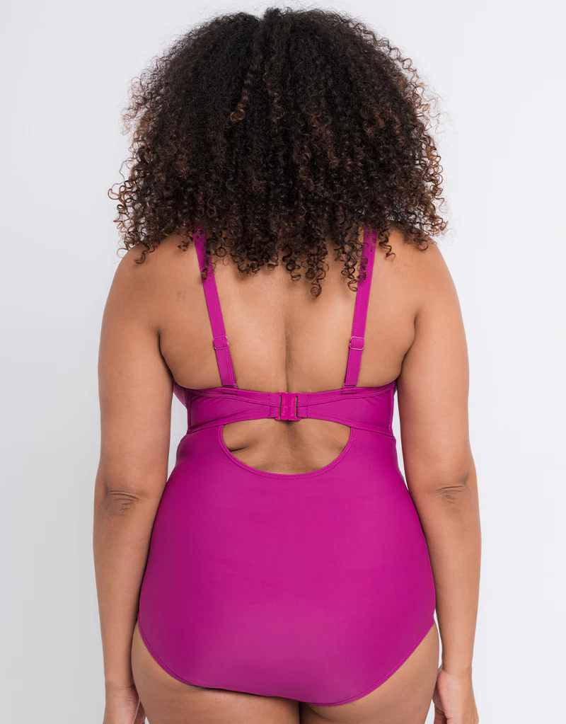 Curvy Kate Retro Sun Padded Plunge Swimsuit Orchid - Image 7