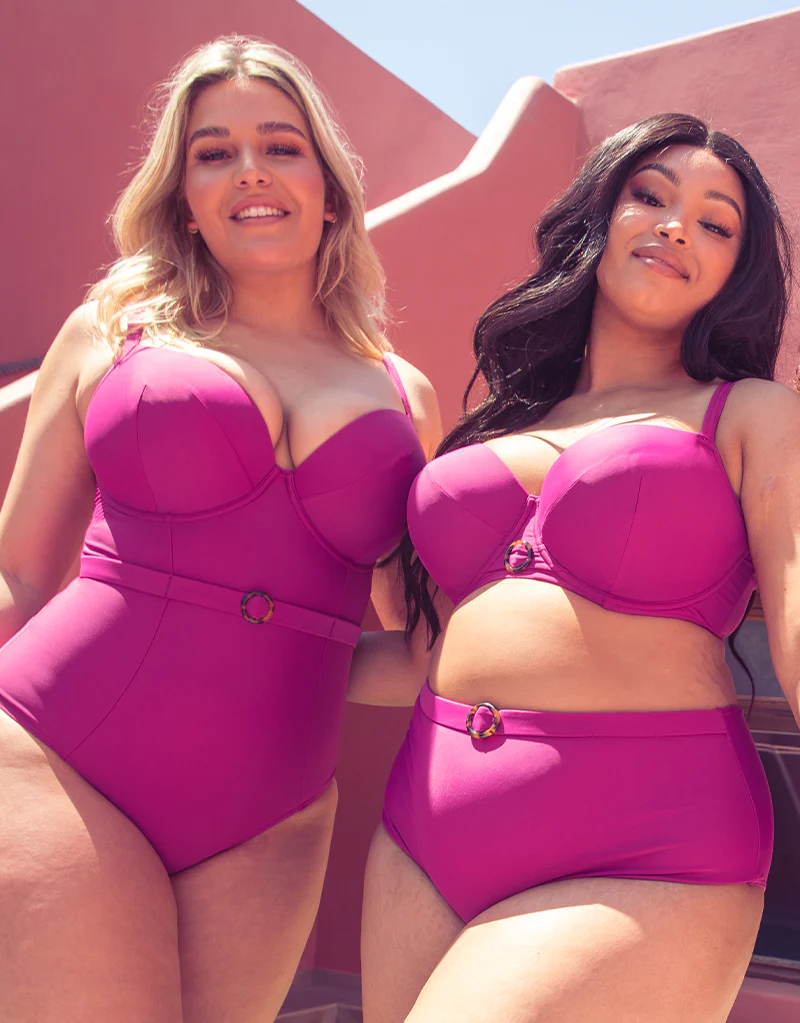 Curvy Kate Retro Sun Padded Plunge Swimsuit Orchid - Image 8