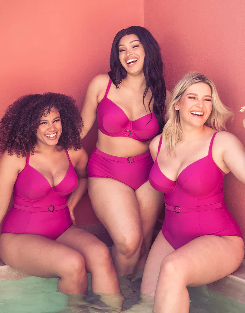 Curvy Kate Retro Sun Padded Plunge Swimsuit Orchid - Image 9
