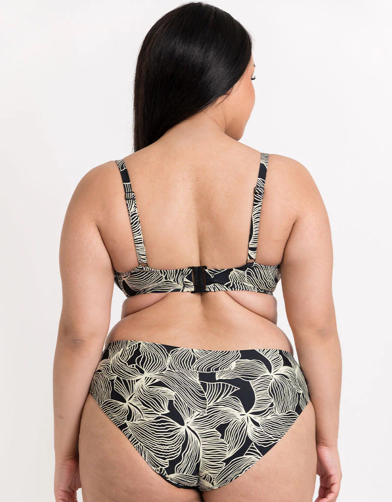 Curvy Kate Ripple Reef Padded Balcony Bikini Top Black Print - Image 8