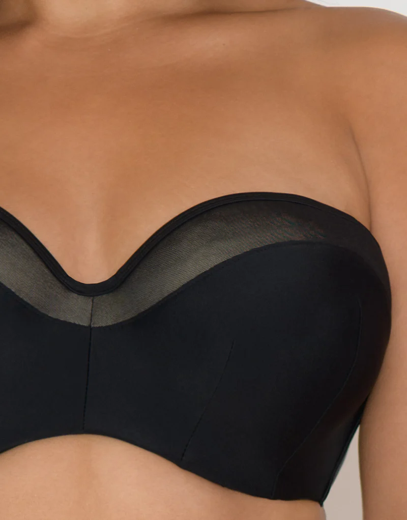 Curvy Kate Sheer Class Bandeau Bikini Top Black - Image 4