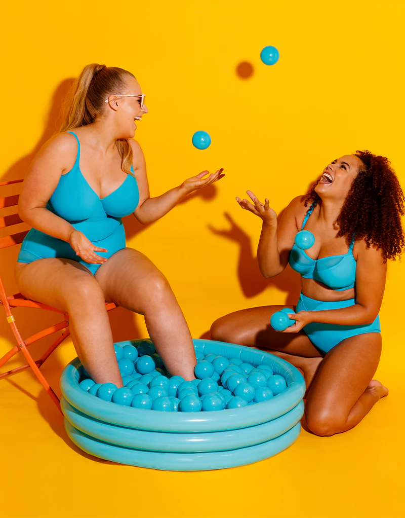 Curvy Kate Sheer Class Padded Balcony Bikini Top Turquoise - Image 7