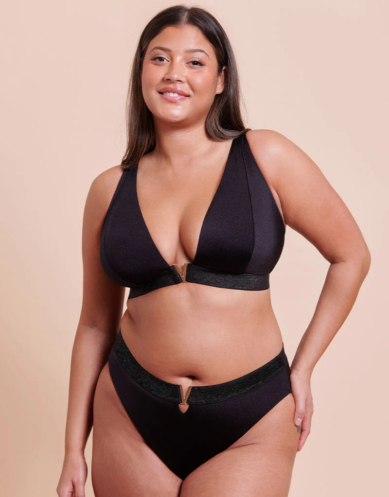 Curvy Kate Siren Seas Non Wired Plunge Bikini Black