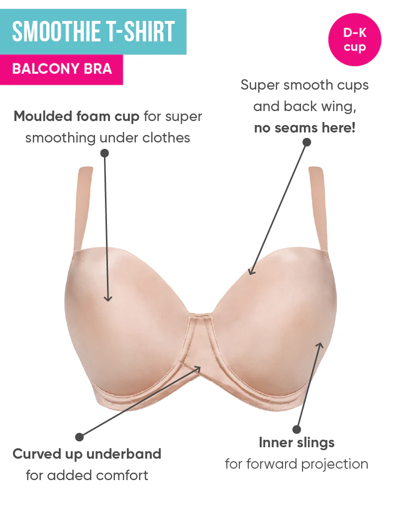 Curvy Kate Smoothie T-Shirt Balcony Moulded Bra Latte - Image 3
