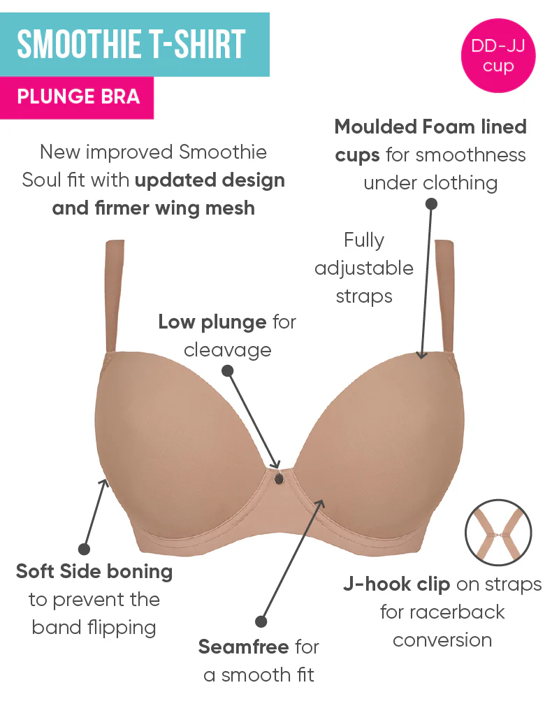 Curvy Kate Smoothie T-Shirt Plunge Latte - Image 3