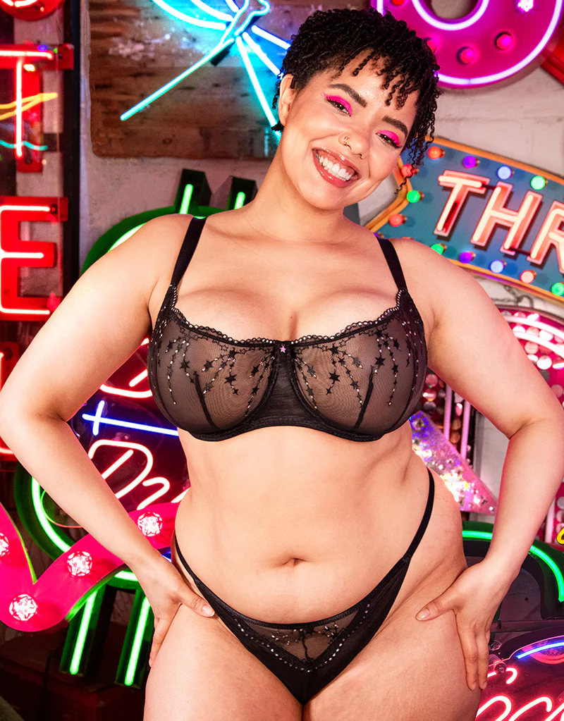 Curvy Kate Stardust Balcony Bra Black Sparkle - Image 10