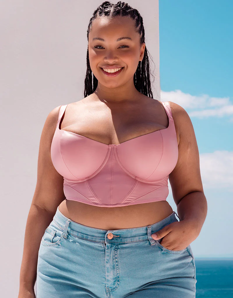 Curvy Kate Storm Scooped Longline Balcony Bra Dusky Rose - Image 2