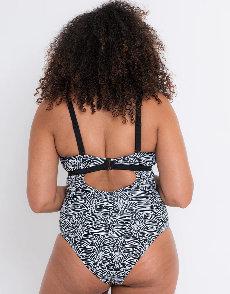 Curvy Kate Sundown Reversible Non-Wired Multiway Swimsuit Black Print - Image 6