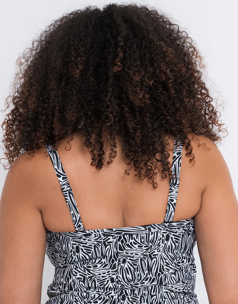 Curvy Kate Sundown Plunge Tankini Multiway Top Black Print - Image 5
