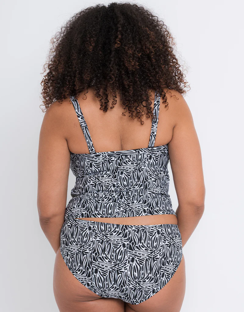 Curvy Kate Sundown Plunge Tankini Multiway Top Black Print - Image 6