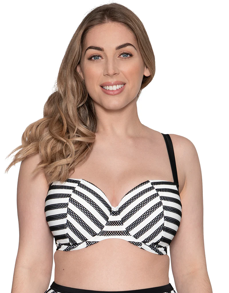 Curvy Kate Sunseeker Padded Balcony Bikini Top Monochrome - Image 3