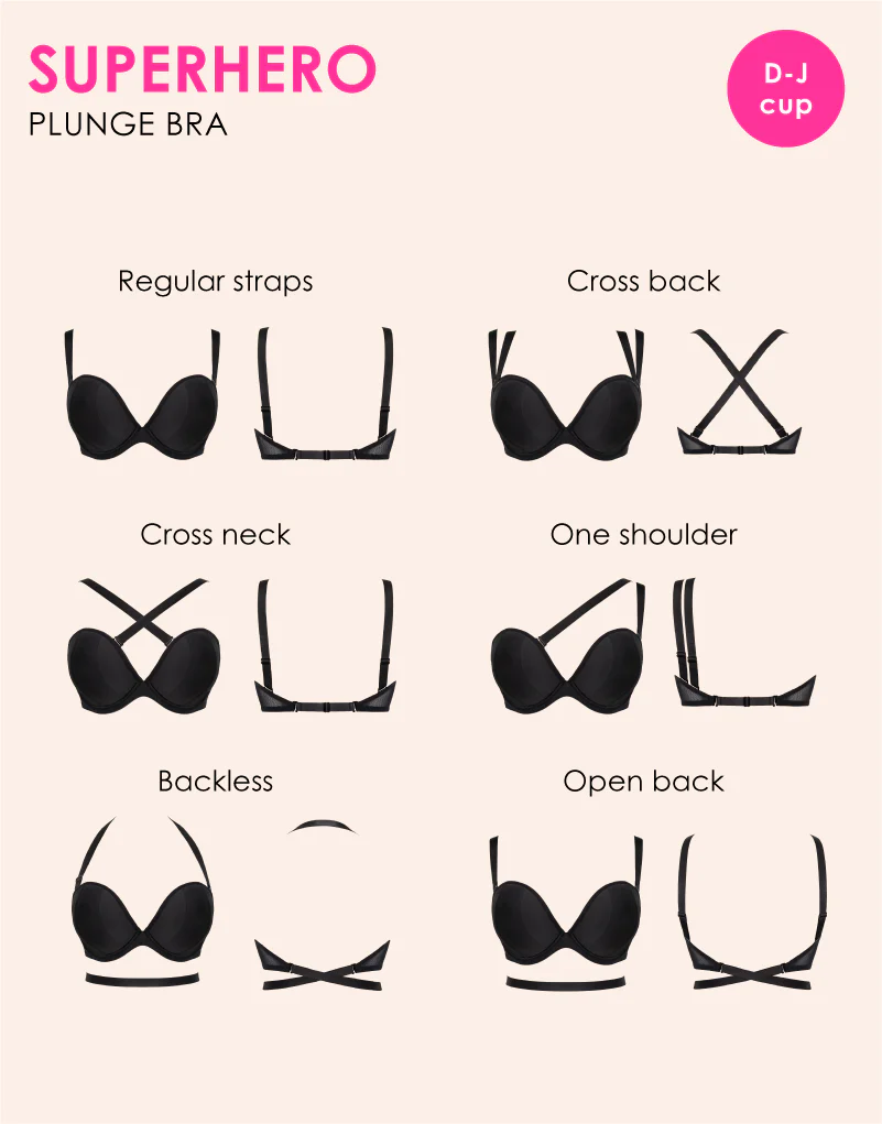 Curvy Kate Superhero Multiway Padded Plunge Bra Black - Image 5