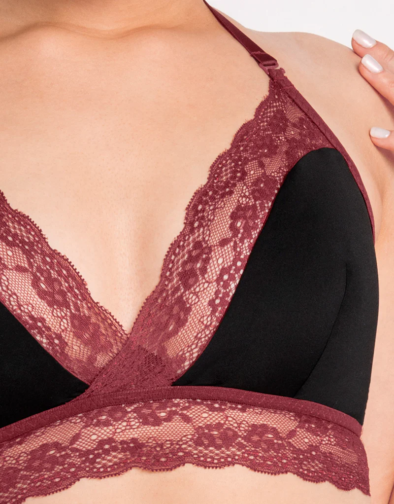 Curvy Kate Twice the Fun Reversible Non-Wired Bralette Oxblood/Black - Image 4