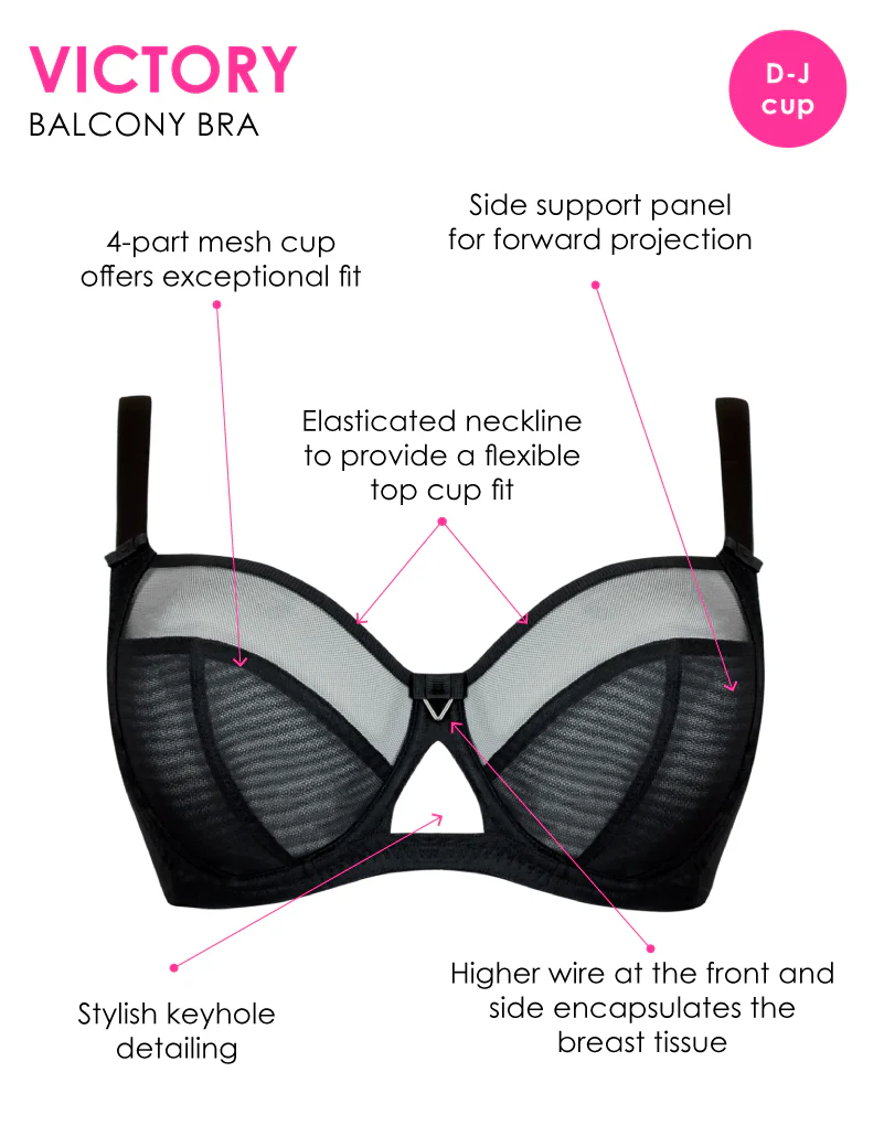 Curvy Kate Victory Side Support Balcony Bra Black - Image 3