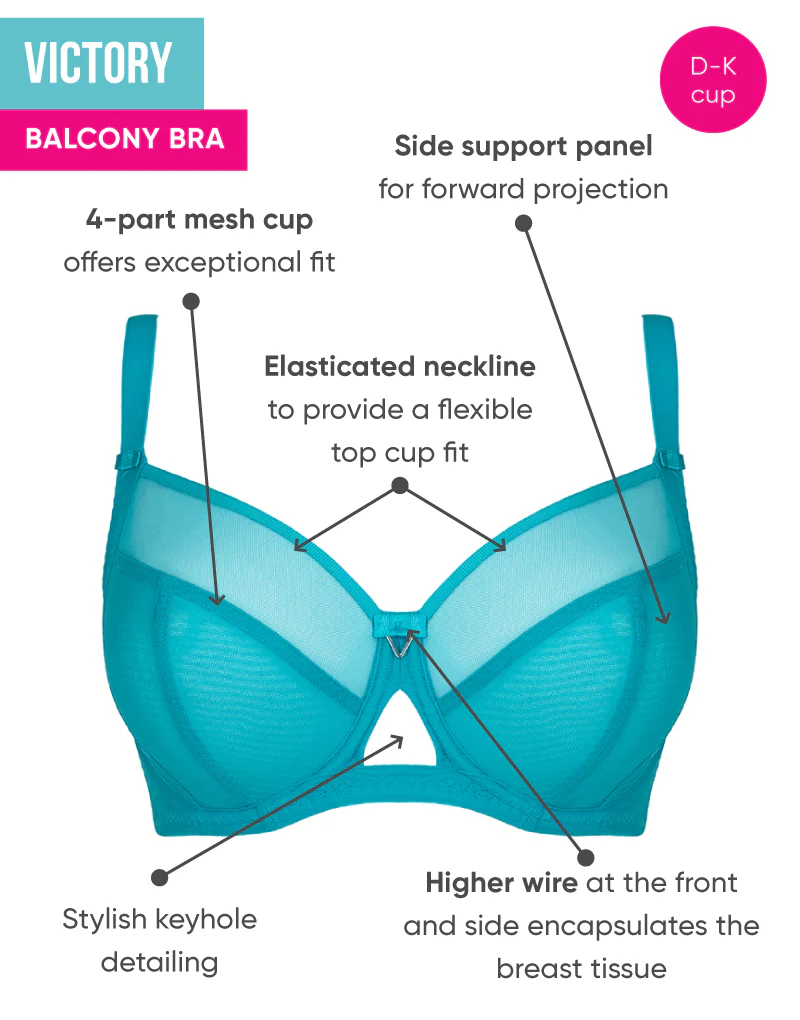 Curvy Kate Victory Side Support Balcony Bra Turquoise - Image 7