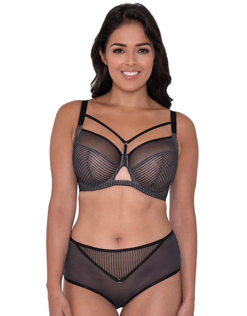 Curvy Kate Victory Pin-Up Balcony Bra Black/Slate