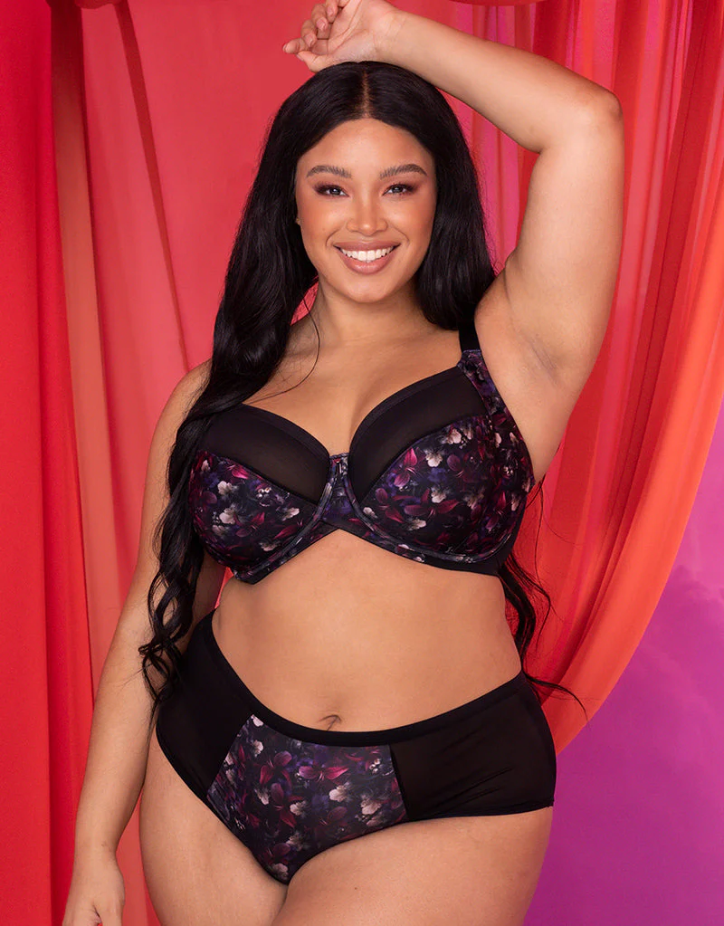 Curvy Kate WonderFully Full Cup Side Support Bra Black Floral - Image 8