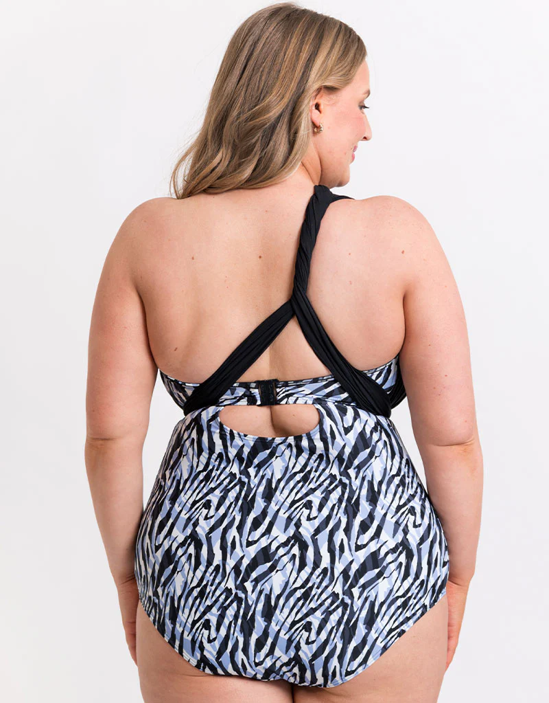 Curvy Kate Wrapsody Bandeau Strapless Multiway Swimsuit Zebra Print - Image 7
