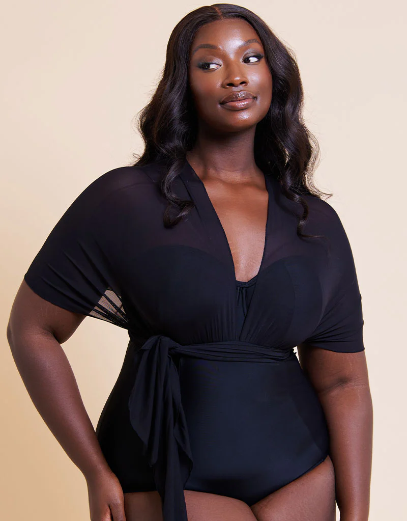 Curvy Kate Wrapsody Bandeau Strapless Multiway Swimsuit Black - Image 10