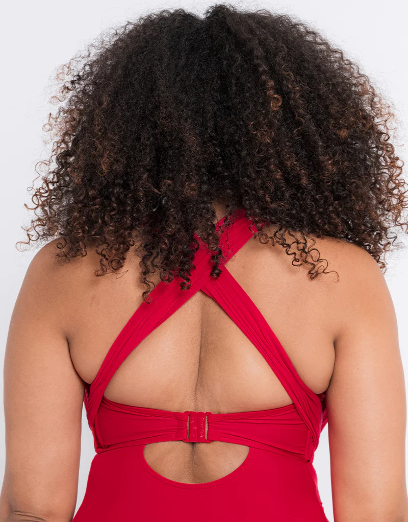 Curvy Kate Wrapsody Bandeau Strapless Multiway Swimsuit Red - Image 6
