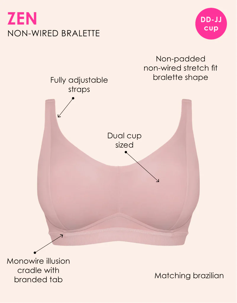 Curvy Kate Zen Non-Wired Bralette Blush Pink - Image 3