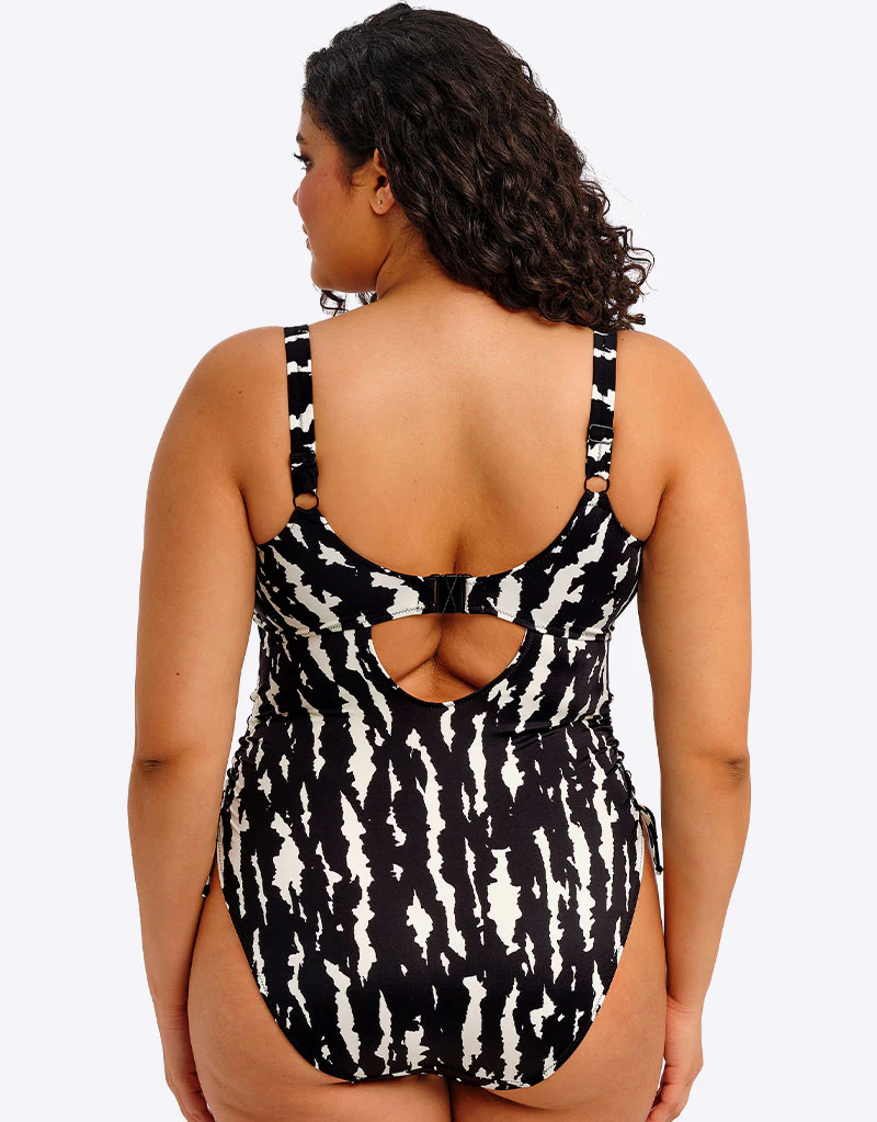 Elomi Echo Shell Non-Wired Swimsuit Black/White Print - Image 6