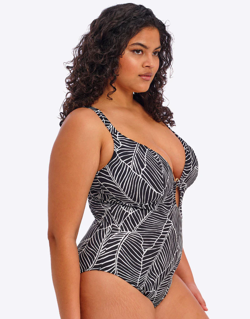 Elomi Kata Beach Non Wired Plunge Swimsuit Black Print - Image 7