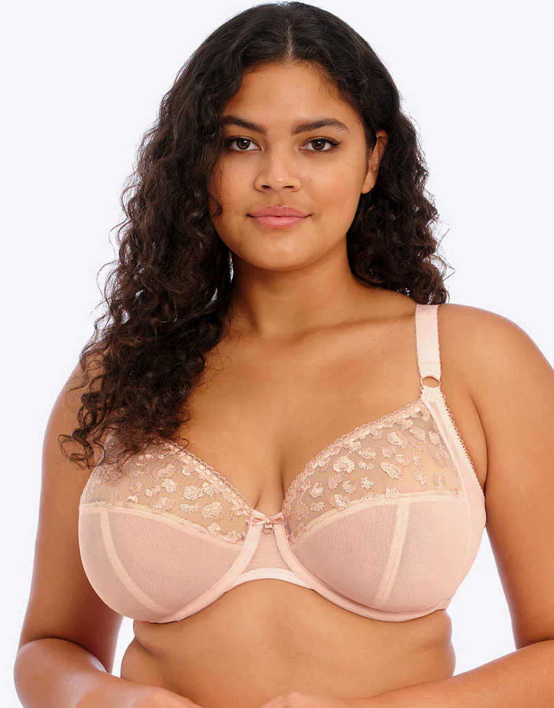 Elomi Namrah Bandless Plunge Bra Pale Blush Pink - Image 3