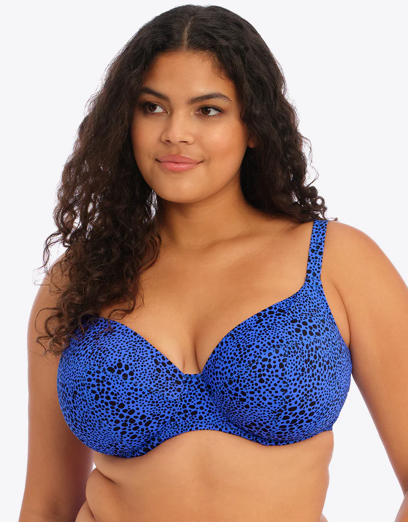 Elomi Pebble Cove Plunge Bikini Top Blue - Image 2