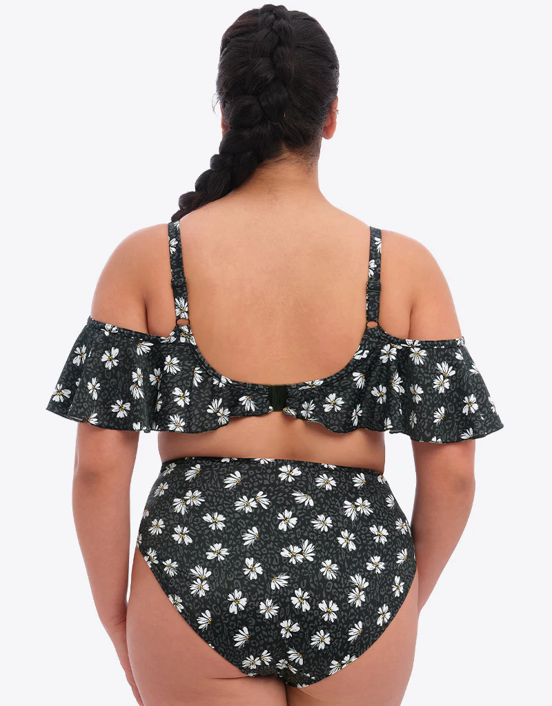 Elomi Plain Sailing Bardot Bikini Top Black Daisy - Image 5