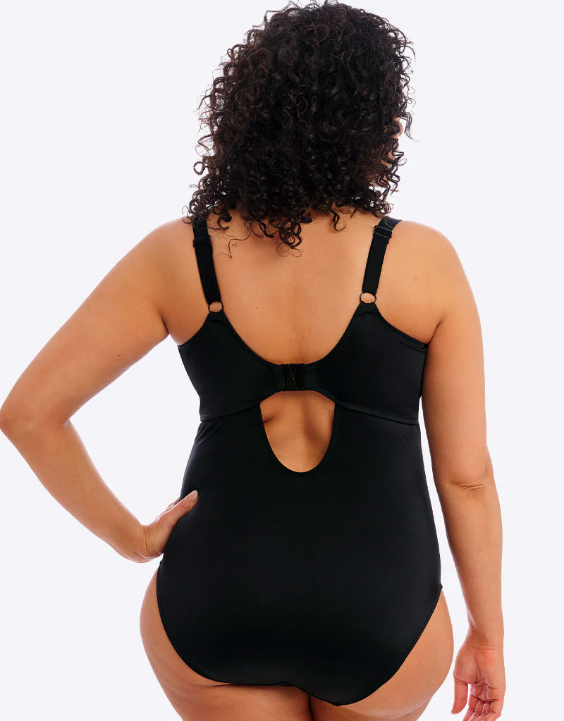 Elomi Plain Sailing Non-Wired Plunge Swimsuit Black - Image 6