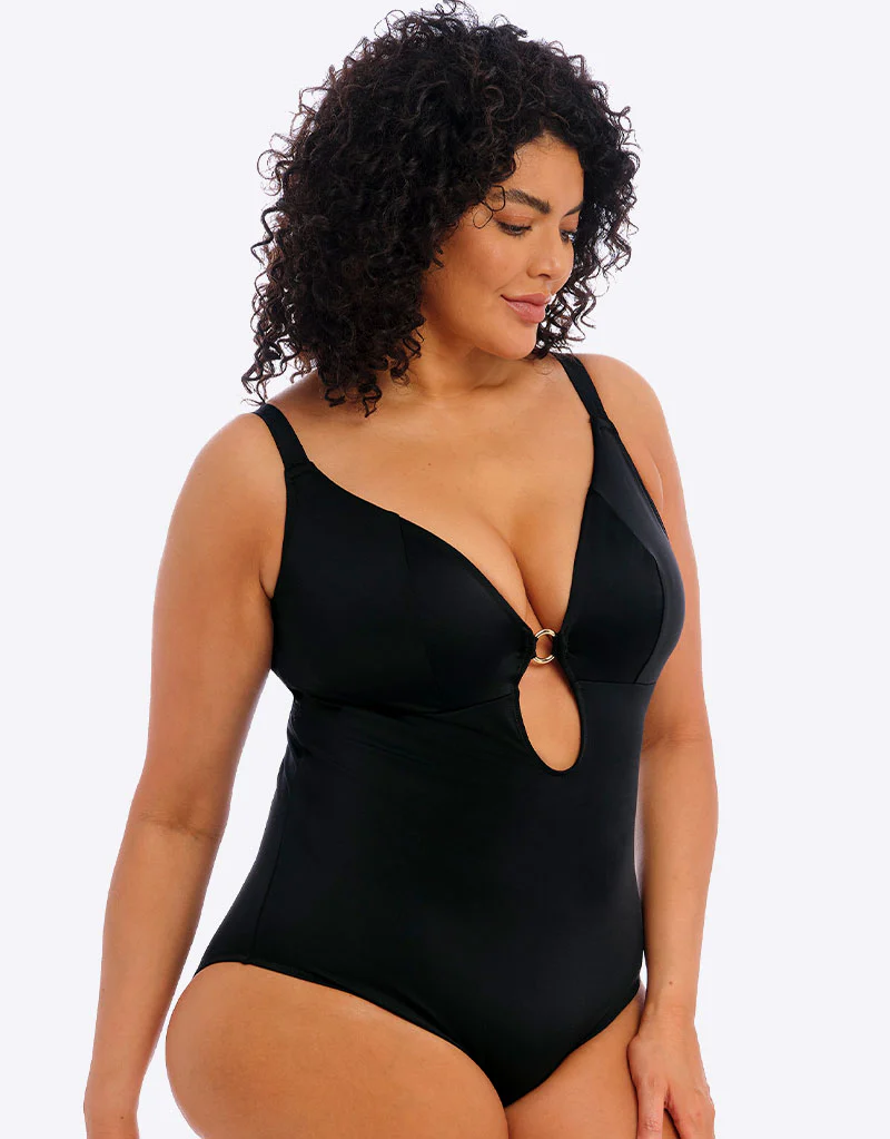 Elomi Plain Sailing Non-Wired Plunge Swimsuit Black - Image 7