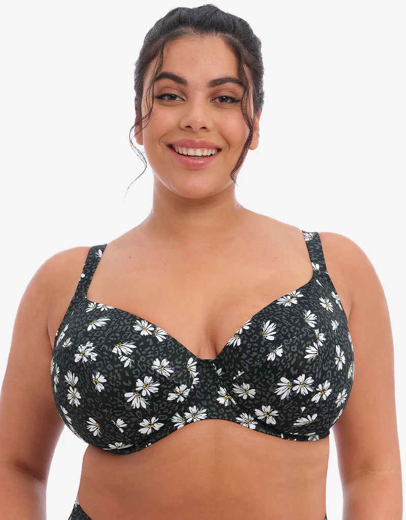 Elomi Plain Sailing Plunge Bikini Top Black Daisy - Image 3