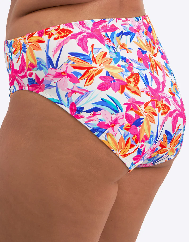 Elomi Savaneta Mid Rise Bikini Brief White Print - Image 2
