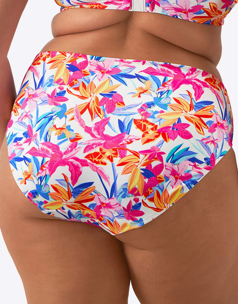 Elomi Savaneta Mid Rise Bikini Brief White Print - Image 3