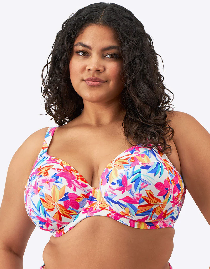 Elomi Savaneta Plunge Bikini Top White Print - Image 3