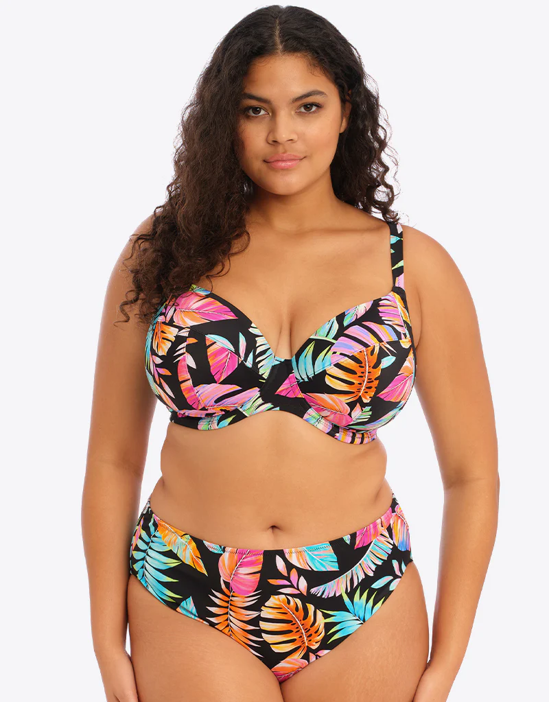 Elomi Tropical Falls Mid Rise Bikini Brief Black - Image 4