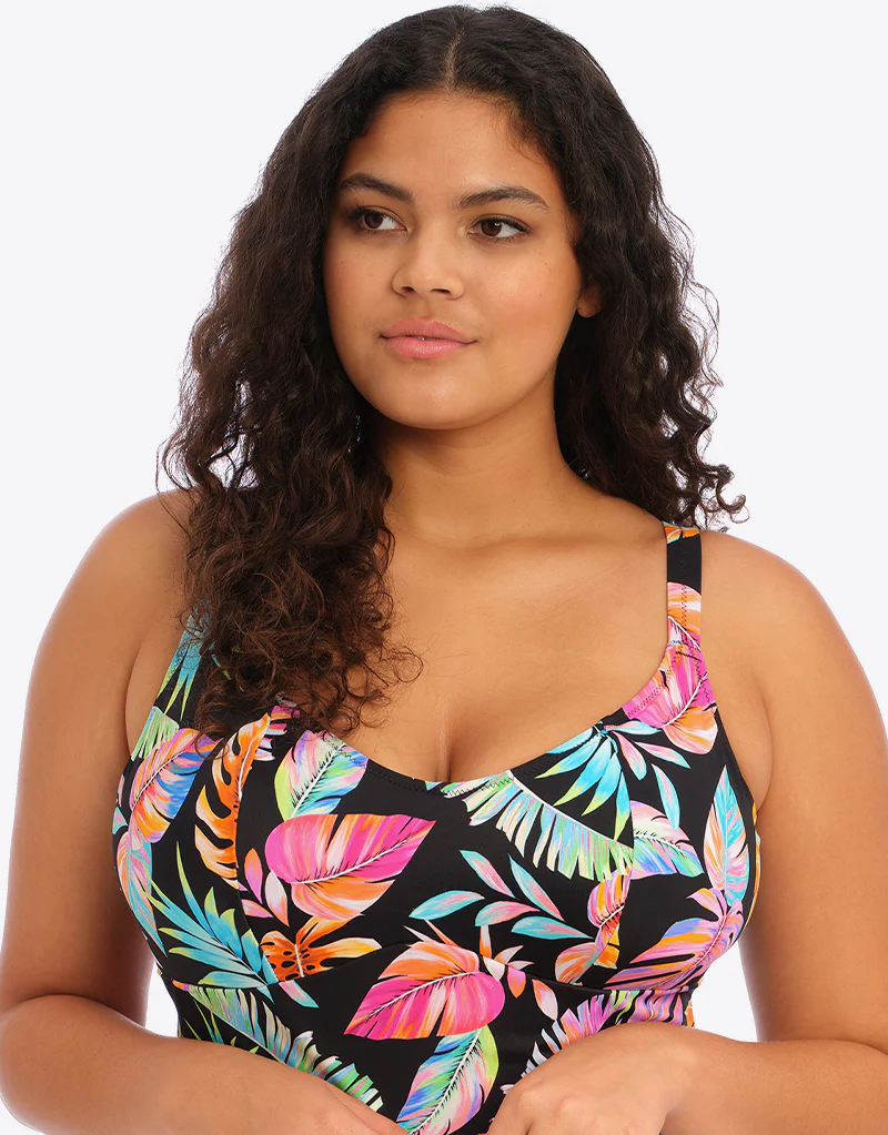 Elomi Tropical Falls Non-Wired Swimsuit Black - Image 3