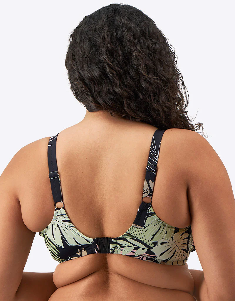 Elomi Tropical Retreat Plunge Bikini Top Black Print - Image 4