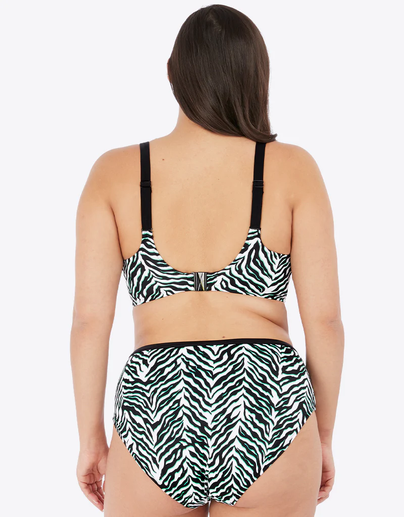 Elomi Zebra Rhythm Plunge Bikini Top Black - Image 6