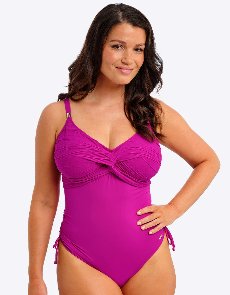 Fantasie Beach Waves Twist Front Swimsuit Bright Fuchsia Purple