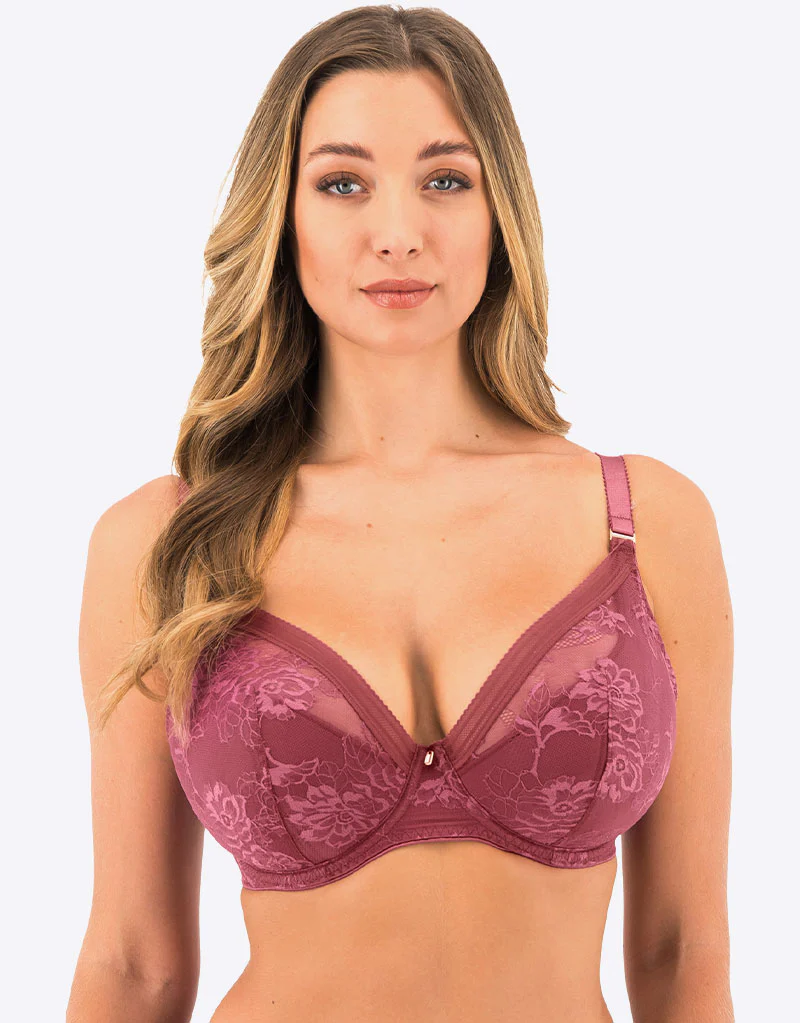 Fantasie Fusion Lace Padded Plunge Bra Rosewood - Image 4
