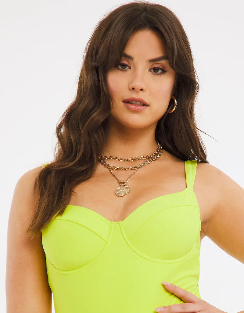 Figleaves Rene Swimsuit Lime - Image 3