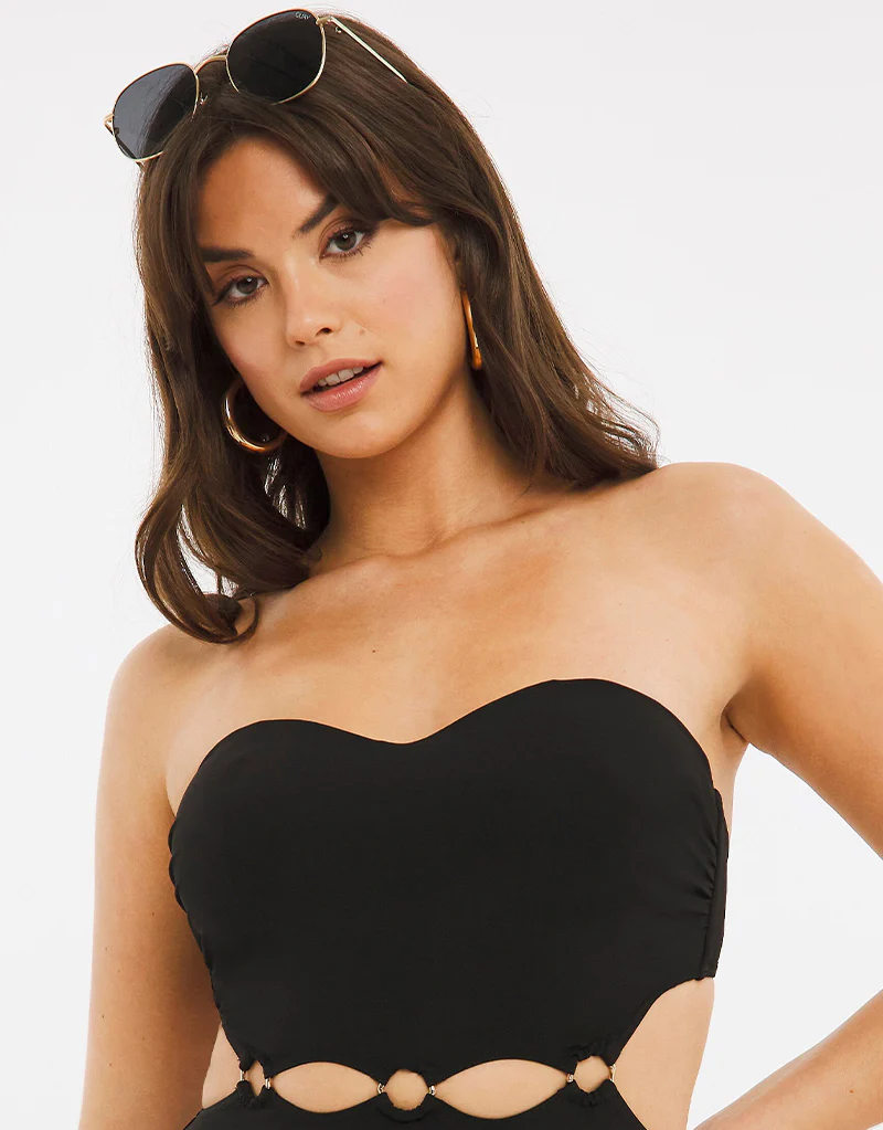 Figleaves Serengeti Ring Detail Swimsuit Black - Image 3