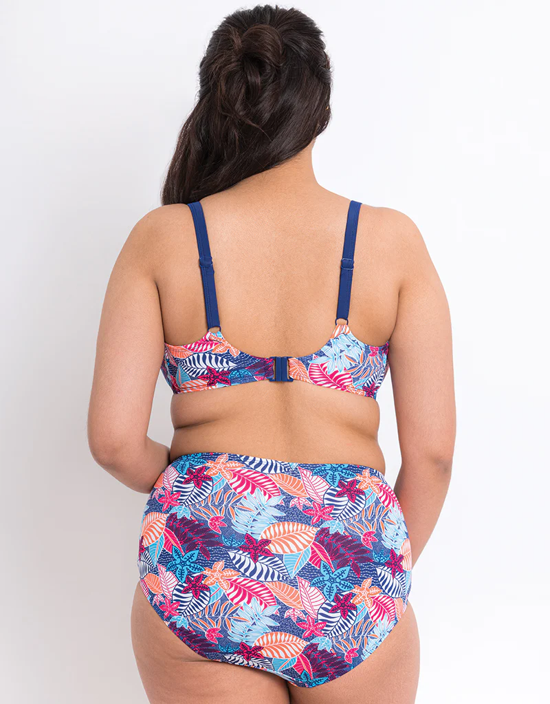 Flirtelle Antigua Reef Padded Balcony Bikini Top Navy Print - Image 6