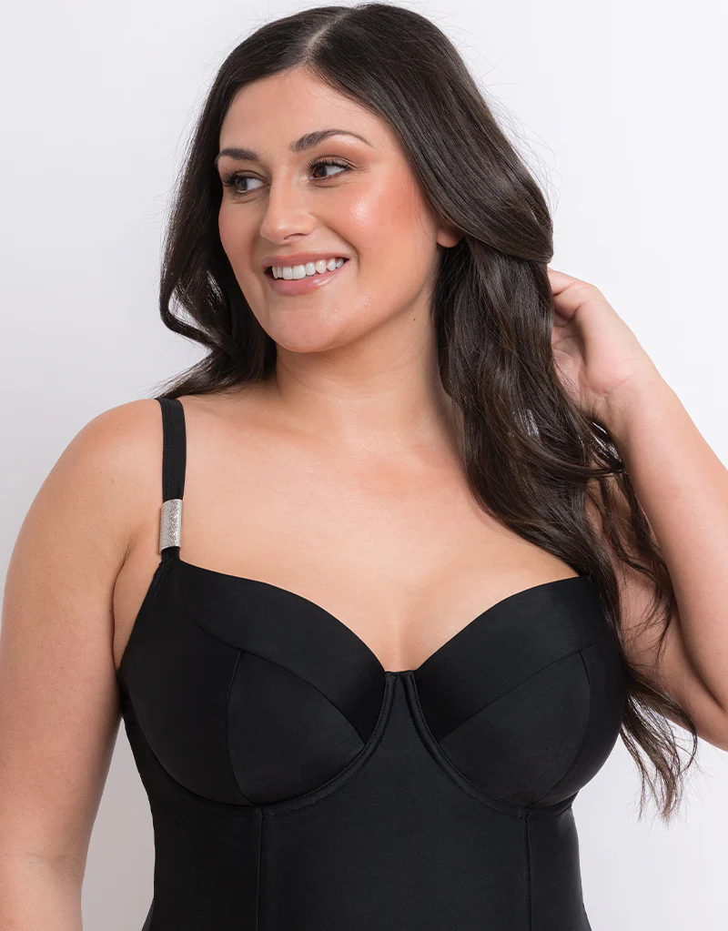 Flirtelle Dubai Escape Balcony Swimsuit Black - Image 3